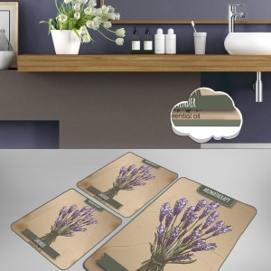 Set 3 covorase baie dreptunghiulare, Chilai Home, Smell(avanda)