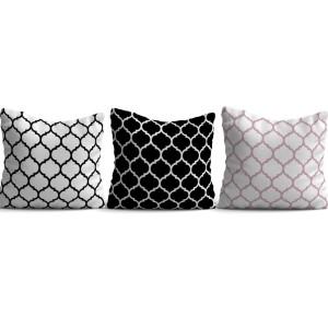 Set 3 fete perna decorative 43x43cm, Geometric