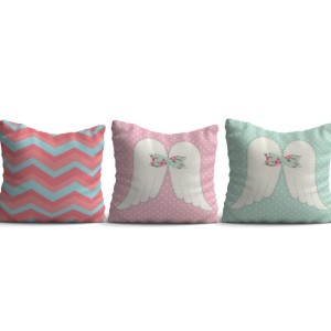 Set 3 fete perna decorative 43x43cm, Stripe and Angels