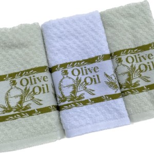 Set 3 prosoape bucatarie 40x60cm, bumbac 100%, Olive Oil
