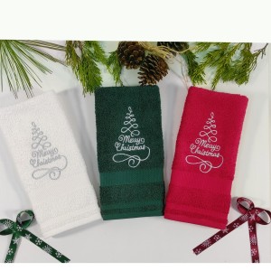 Set 3 prosoape Craciun 40x60cm, bumbac 100%, Christmas Pine Tree