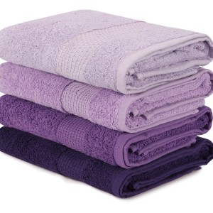 Set 4 prosoape 50x90cm bumbac 100%, BHPC, 801 Lilac