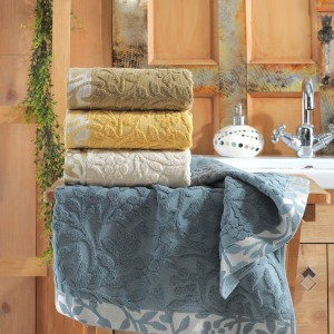 Set 4 prosoape 50x90cm cu broderie in relief, Saheser, Garden