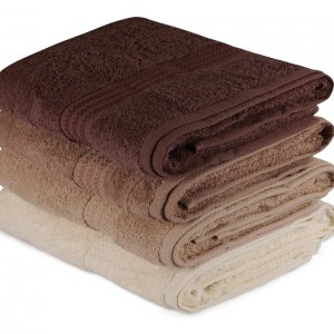 Set 4 prosoape bumbac 100%,Hobby Home, 70x140 cm, Rainbow - Brown