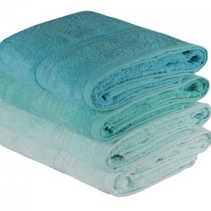 Set 4 prosoape bumbac 100%,Hobby Home, 70x140 cm, Rainbow - Water Green