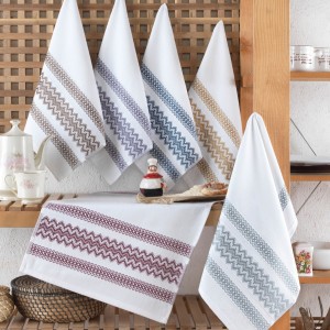 Set 6 prosoape bucatarie, bumbac 100%,40x60 cm, Saheser, Efesto