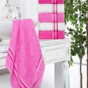 Set 6 prosoape maini, 50x85 cm, Eponj Home, Perde - Roz