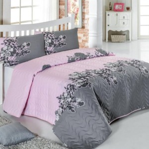 Set cuvertura matlasata 200x220cm+ 2 fete perna 50x70cm Rodez - Powder