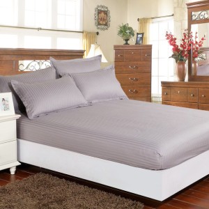 Set husa pat damasc+ 2 fete perna, saltea 180x200cm, gri deschis