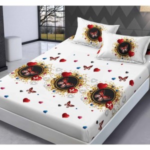 Set husa de pat din finet + 2 fete de perna pentru saltea de 160x200cm HPF212