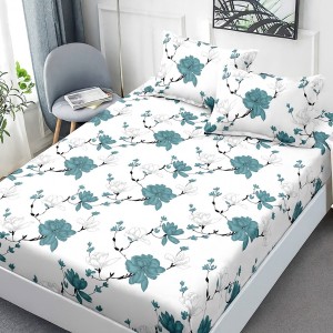 Set husa de pat cu elastic finet magnolii 160x200cm