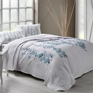 Set Lenjerie si Cuvertura bumbac 100%, 4 piese, TAC, Ronna Mint
