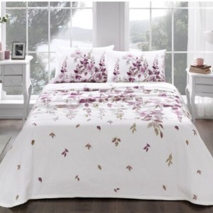 Set pique Lenjerie si Cuvertura bumbac 100%, 4 piese, TAC, Galinda Pembe