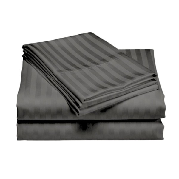 Cearceaf de pilota damasc 180x220 cm gri antracit cu dungi discrete