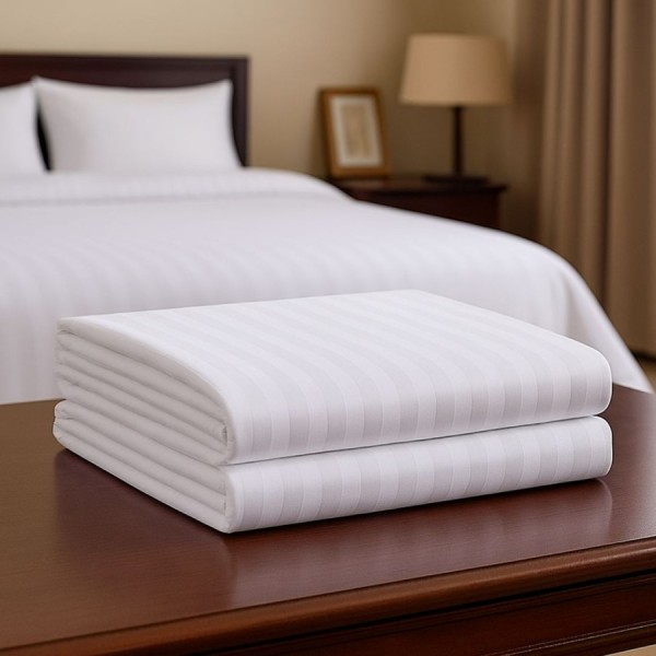 cearceaf pat damasc hotelier alb 220x240 dungi 3cm