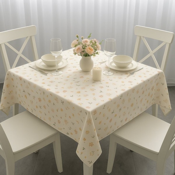 Fata de masa bumbac teflonat 160x220cm floricele galbene