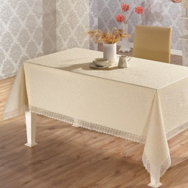 Fata de masa Jackline, dreptunghiulara 160x320cm crem