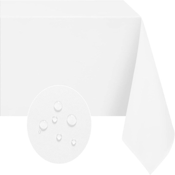 Fata de masa teflonata din bumbac alba, dimensiuni 140x180 cm, antimurdarire