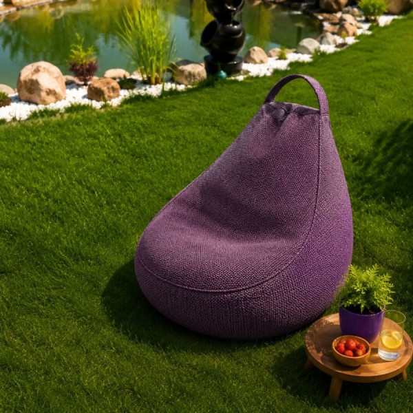 Fotoliu bean bag mov interior exterior din material Oxford 100% poliester pentru gradina si terasa acoperita