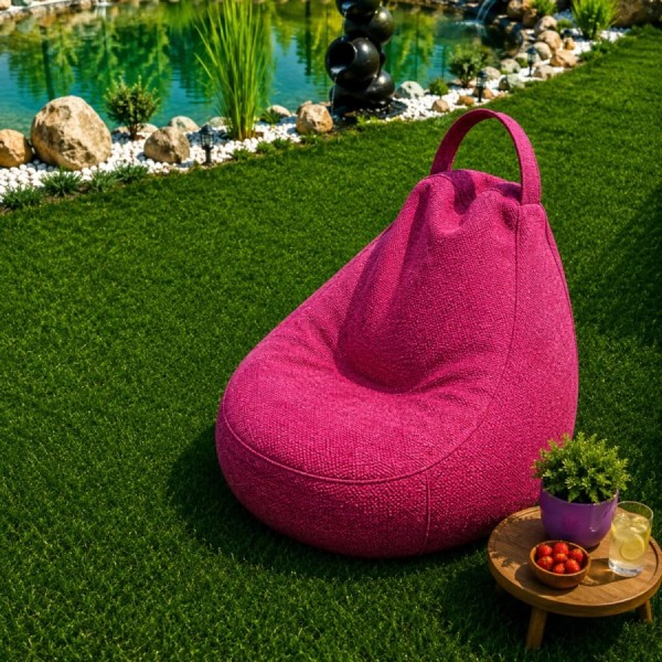 Fotoliu bean bag zmeuriu interior exterior din material Oxford 100% poliester pentru gradina si terasa acoperita