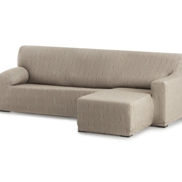 Husa elastica coltar dreapta jacquard, brat scurt, Iria, C/11 Bej inchis