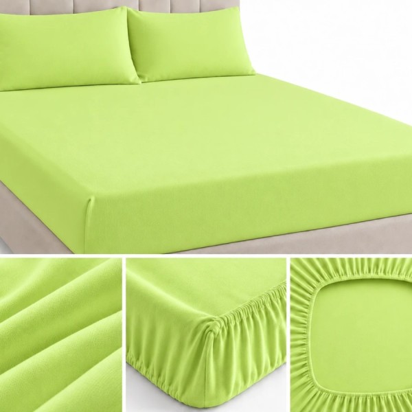 Husa pat din tricot cu elastic pentru saltea 160x200 cm, verde lime