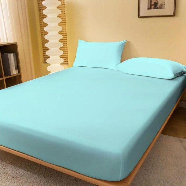 Husa pat din tricot cu elastic pentru saltea 100x200 cm, culoare verde menta