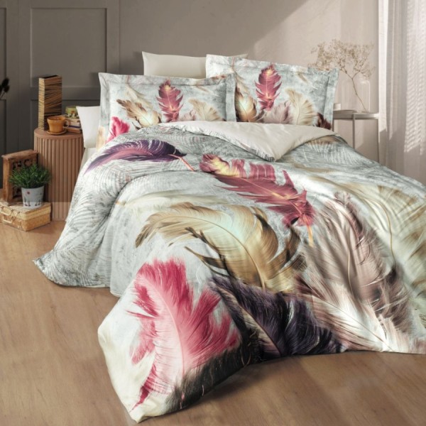 Lenjerie de pat, 3D bumbac satin de lux 6 piese, First Choice, Yalens cu pene