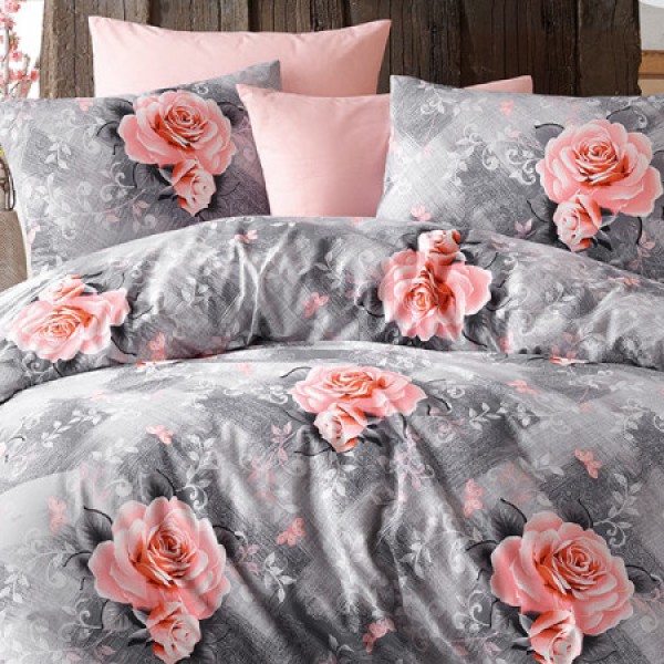 Lenjerie de pat bumbac 100% ranforce, Bahar Home, Love Powder