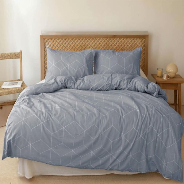 Lenjerie de pat Bahar Home South gri cu imprimeu geometric din bumbac 100% ranforce 145 TC
