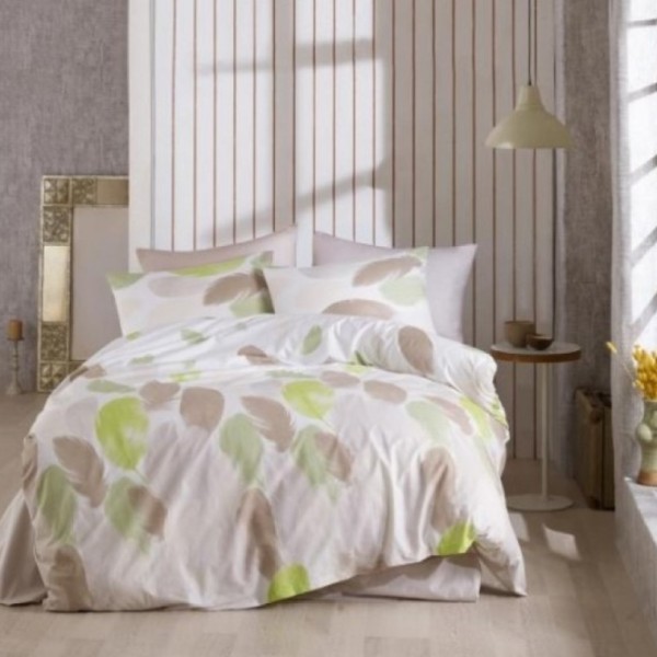Lenjerie de pat bumbac 100% ranforce, Bahar Home, Tuy Green (Verde)