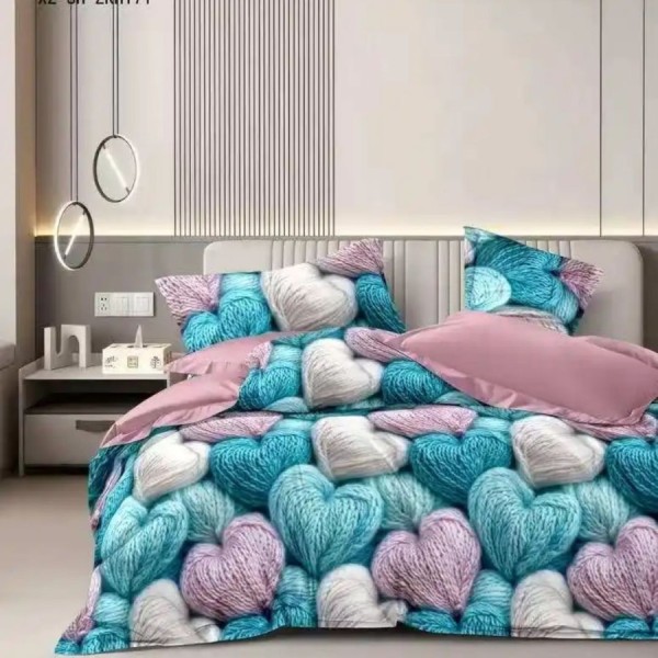 Lenjerie de pat cu elastic din finetinimi impletite 6 piese