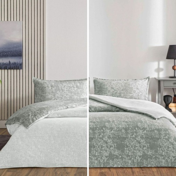 Lenjerie de pat dublu bumbac 100% ranforce TAC Shimmer gri 2 fete