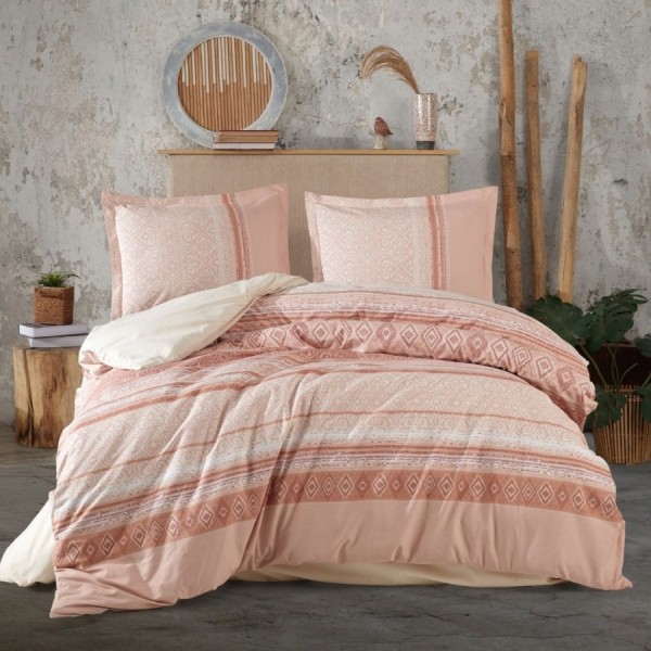 Lenjerie pat dublu bumbac 100% ranforce Latrina cu forme geometrice
