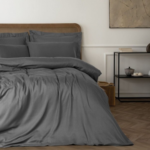 Lenjerii de pat Lyocell si Bumbac 220TC, Craft antracit, model armur