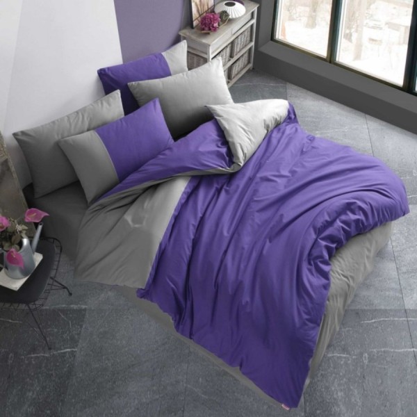 lenjerie pat 1 persoana Hobby Home Diamond Purple Anthracite