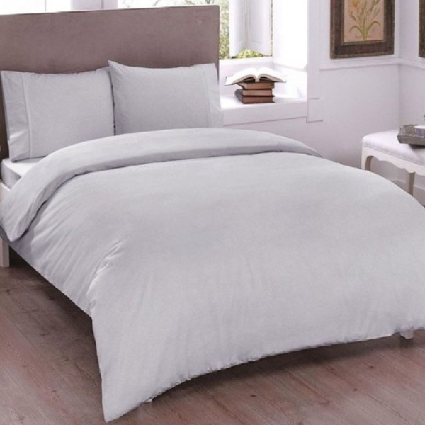 Lenjerie de pat bumbac satinat TAC Mako-Satin, Basic in nuanta de gri, ideala pentru un decor modern si sofisticat