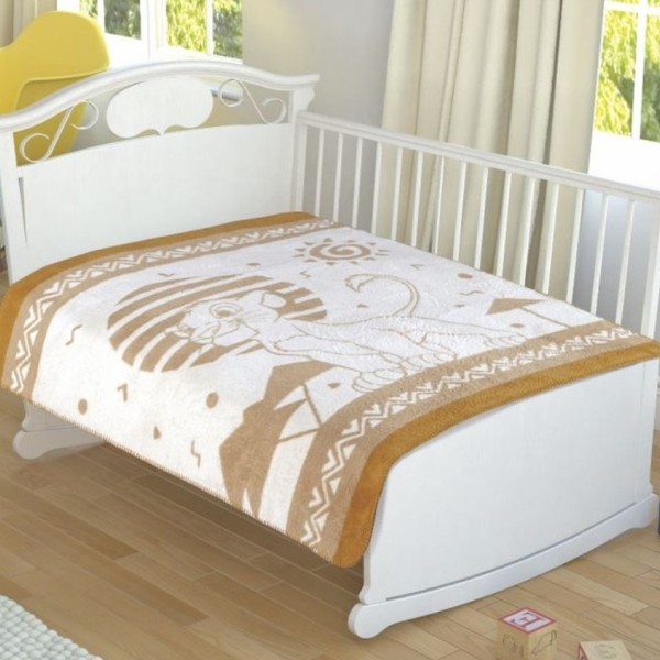 Pătură bebeluși Disney Lion King, bumbac 100%, model Lion King în nuanțe de maro și alb, dimensiuni 100x120 cm.