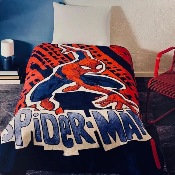 Patura de lux Tac Disney Spiderman Block 160x220cm pentru copii
