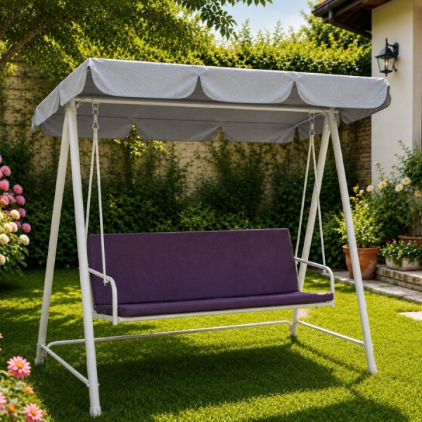 perna balansoar gradina 150x50x50 cm doua segmente mov husa detasabila Ralex Pucioasa