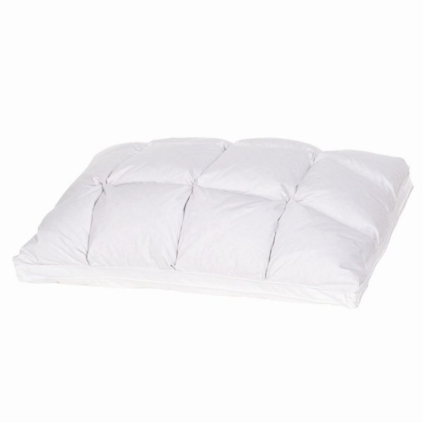 Perna puf gasca 50x70cm Cotton Box Elegance alba, matlasata, umplutura naturala puf si pene, husa bumbac 233TC