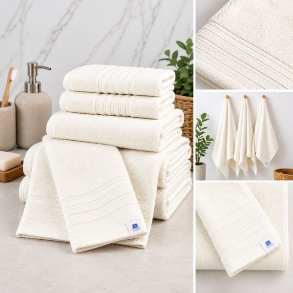 Prosop alb bumbac 100%, 600gr/m2, 50x90cm
