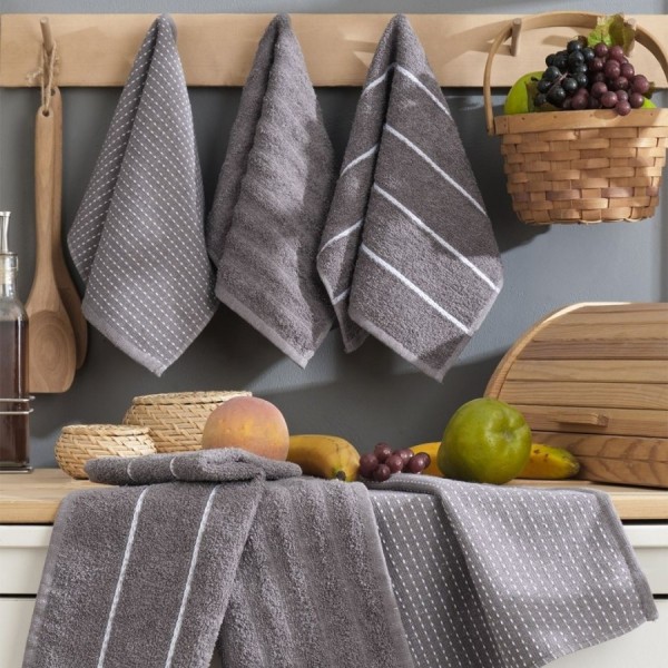 prosop bucatarie bumbac gri antracit 30x50 Sofya