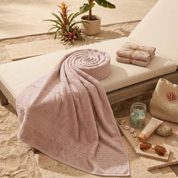 prosop plaja bumbac 80x180 cm cappuccino 500 gmp