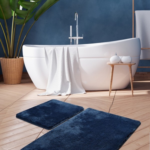 Set 2 covorase baie antiderapante Havai Albastru – Alessia Home