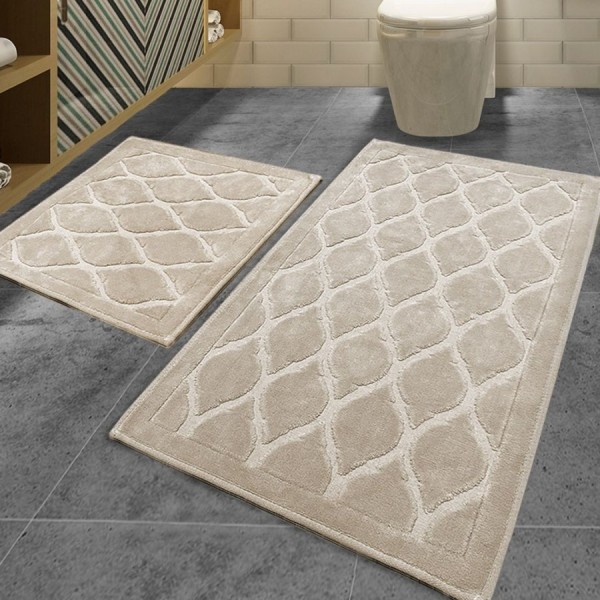 Set 2 covorase baie bumbac, Alessia Home, Dante - Beige