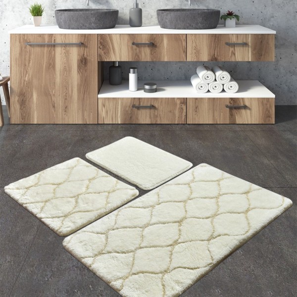 Set 2 covorase baie bumbac, Alessia Home, Infinity - Ecru