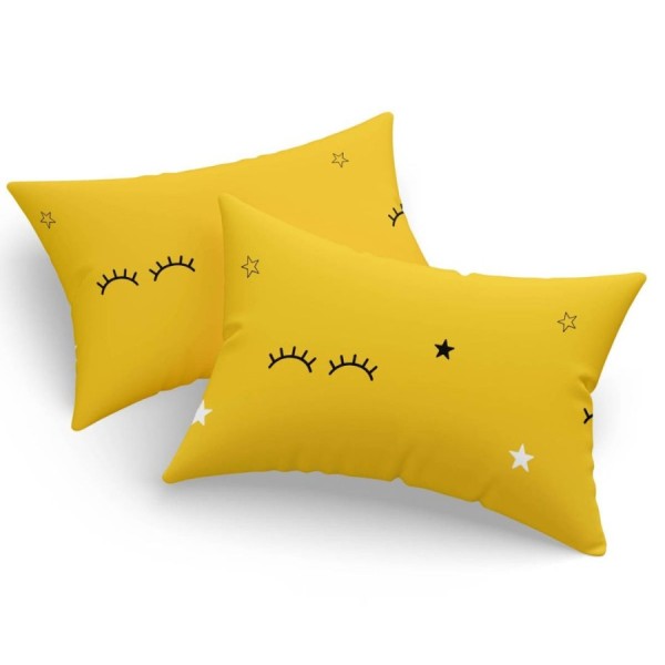 Set fete de perna 50x70 cm Dide galben policotton cu gene si stelute