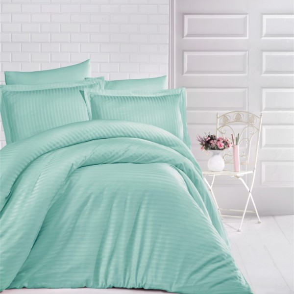 Set 2 fete de perna 40x40cm culoarea mint, damasc gros