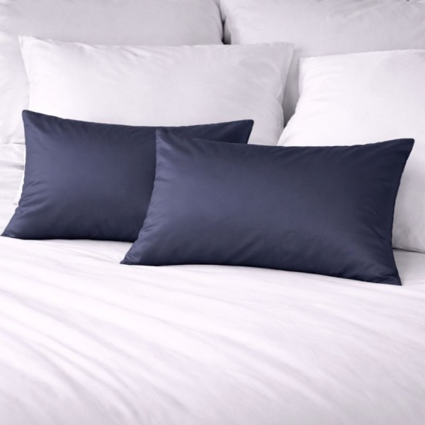 Set 2 fete de perna albastre 50x70 cm din bumbac satinat First Choice Satin